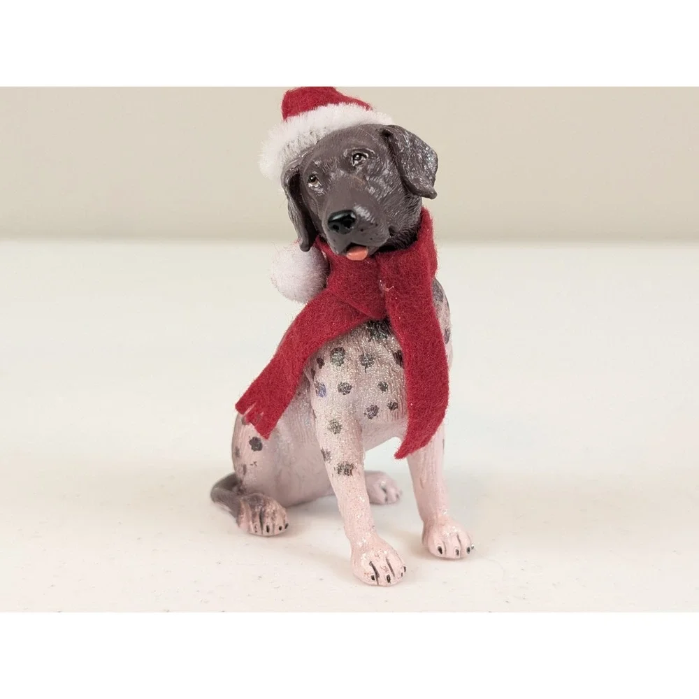 German Shorthaired Pointer Christmas Ornament Resin Dog Santa Hat Christmas Shop